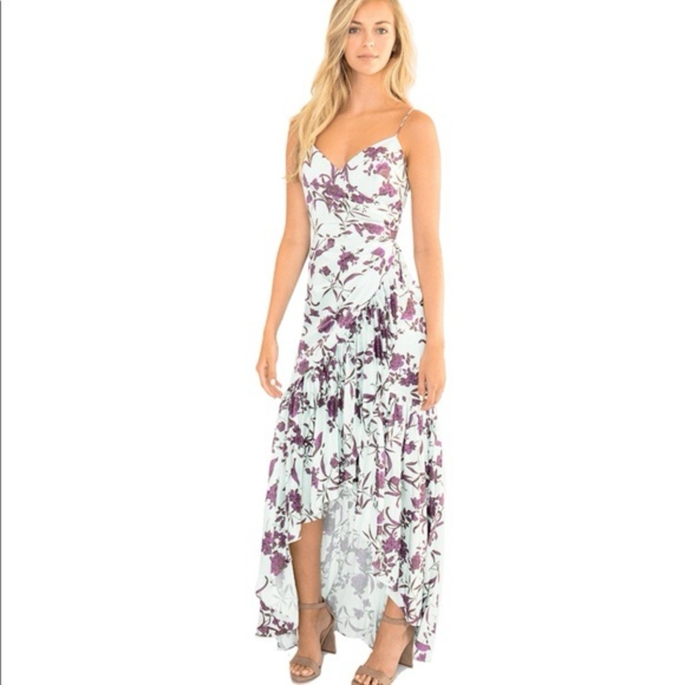 Floral Asymmetrical Ruffle Gown - Picture 3 of 4